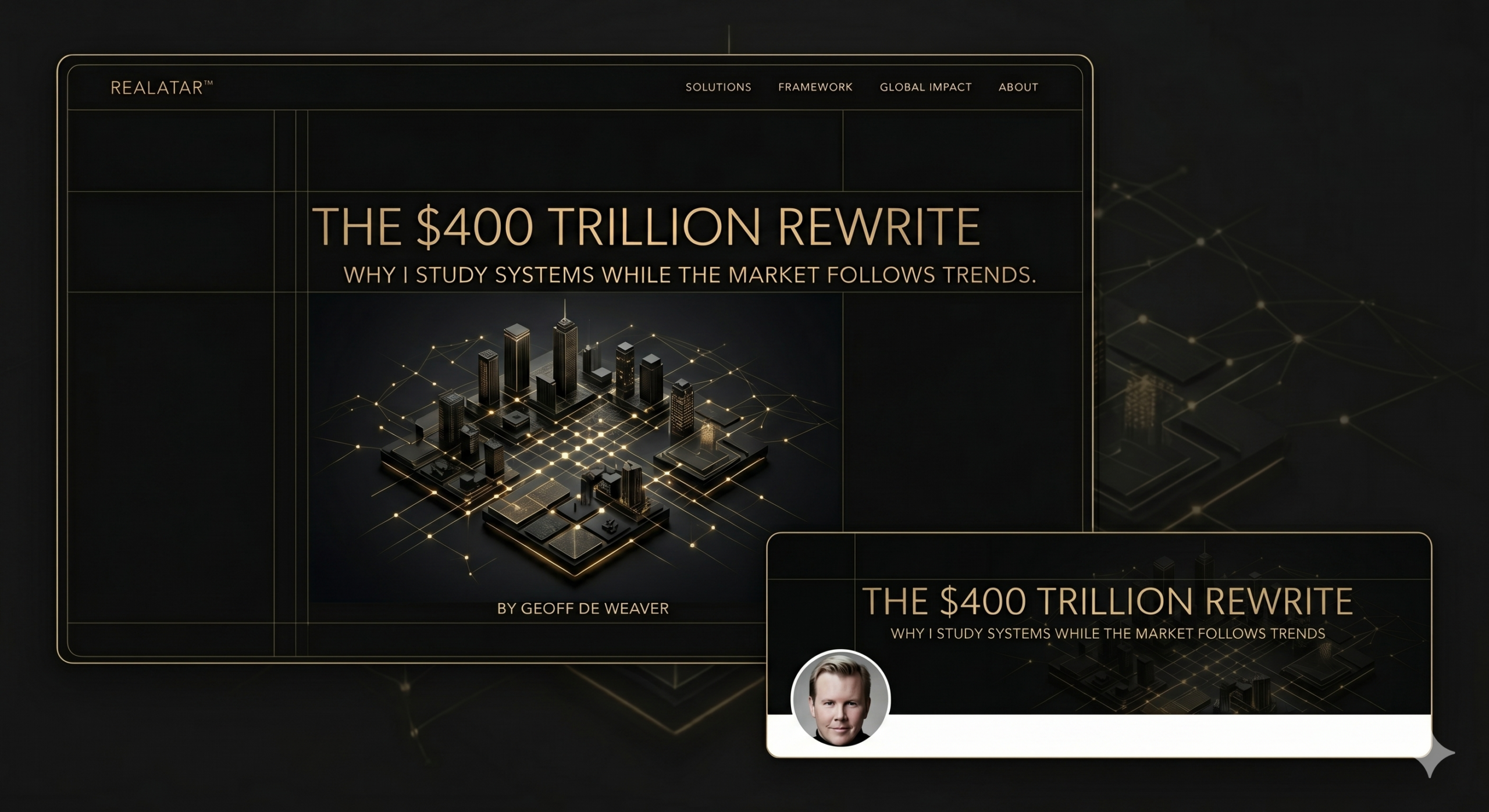 The $400 Trillion Rewrite — Geoff De Weaver Realatar Sovereign Infrastructure Header