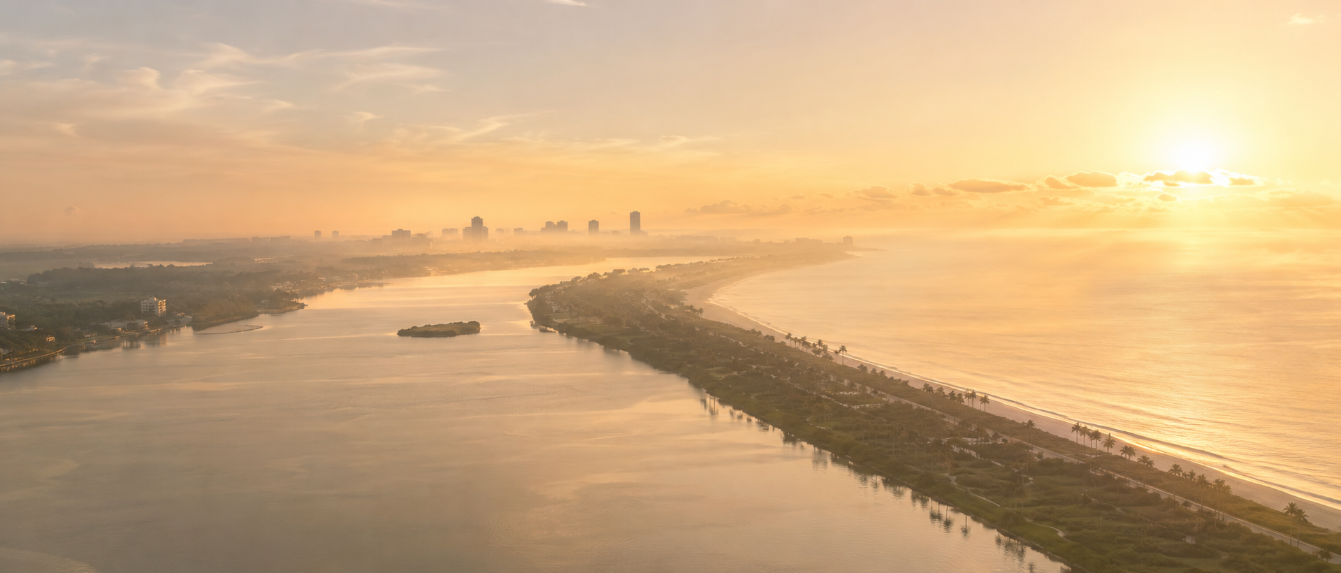 Palm Beach golden sunrise