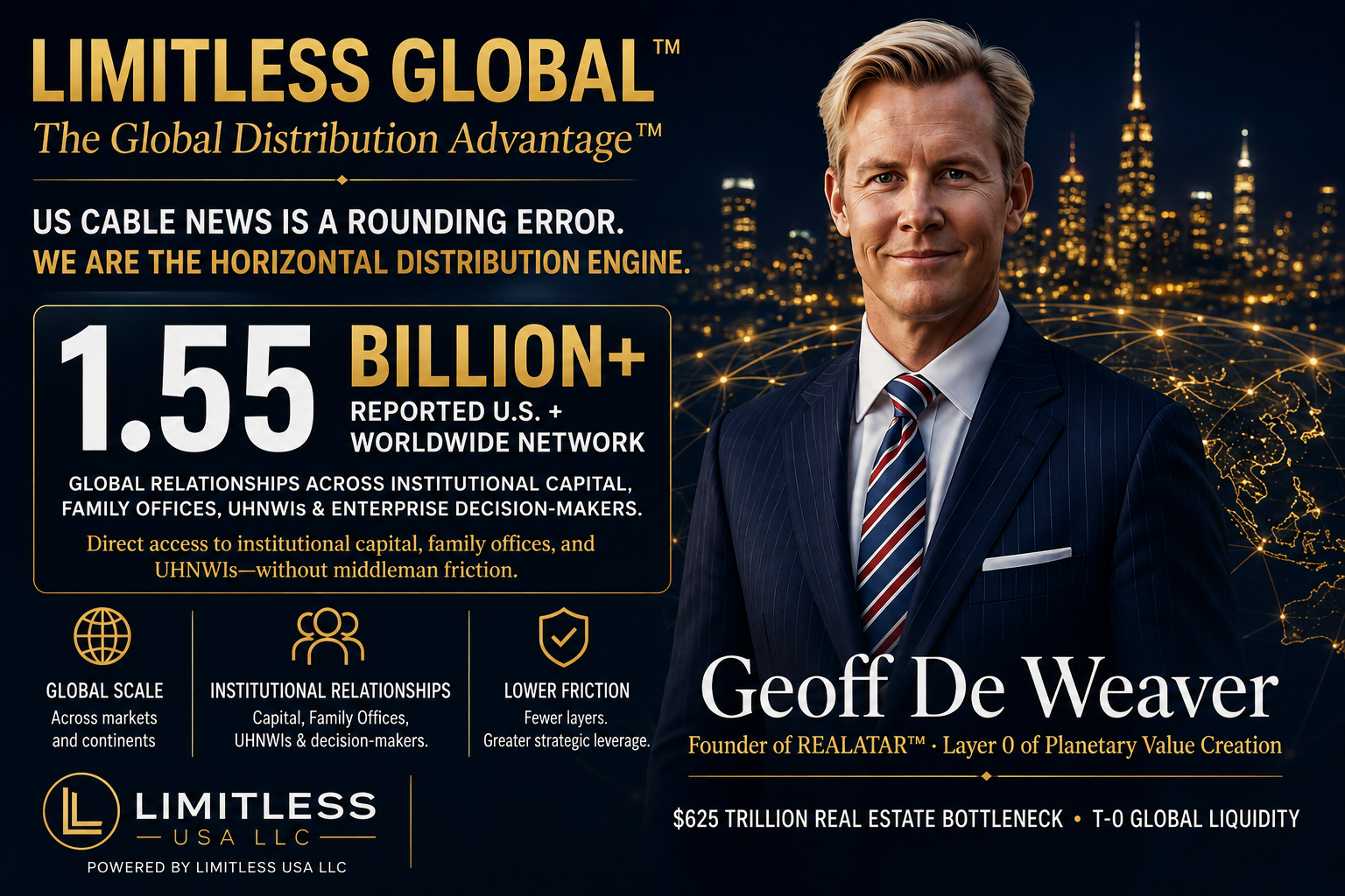 LIMITLESS GLOBAL The Global Distribution Advantage Geoff De Weaver 1.55 Billion Global Network