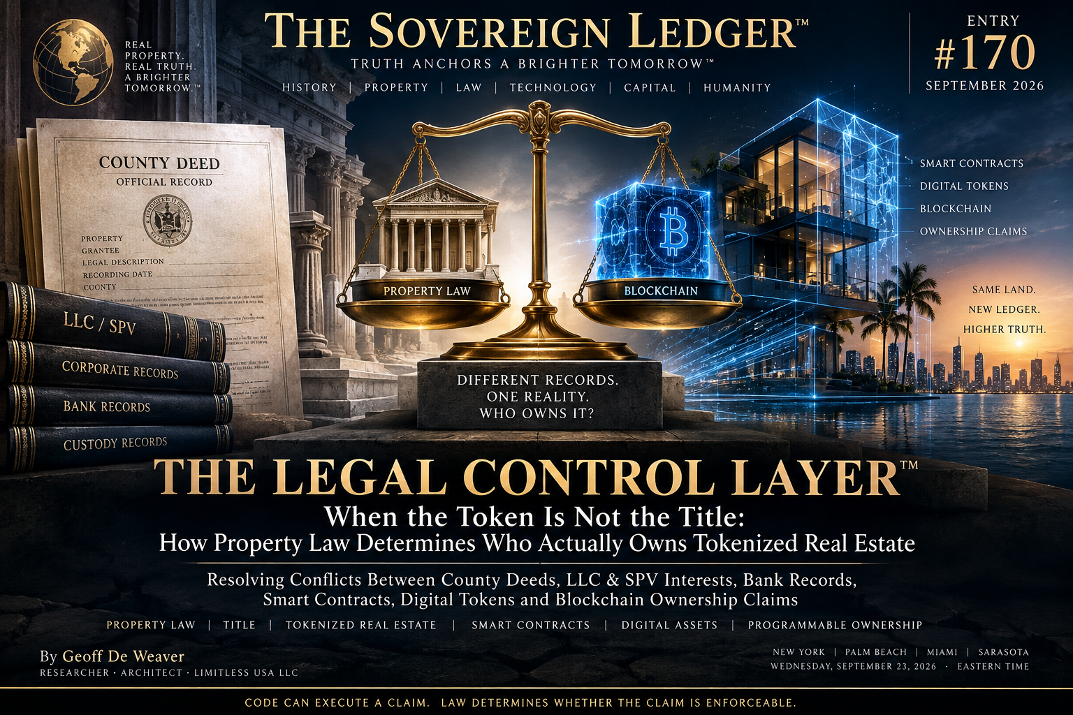 The Sovereign Ledger™ Entry #170 — The Legal Control Layer™